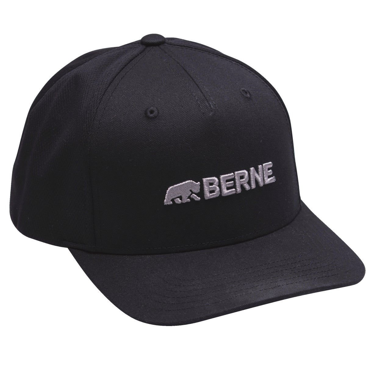 Berne Black Horizontal Logo Mesh-Back Cap