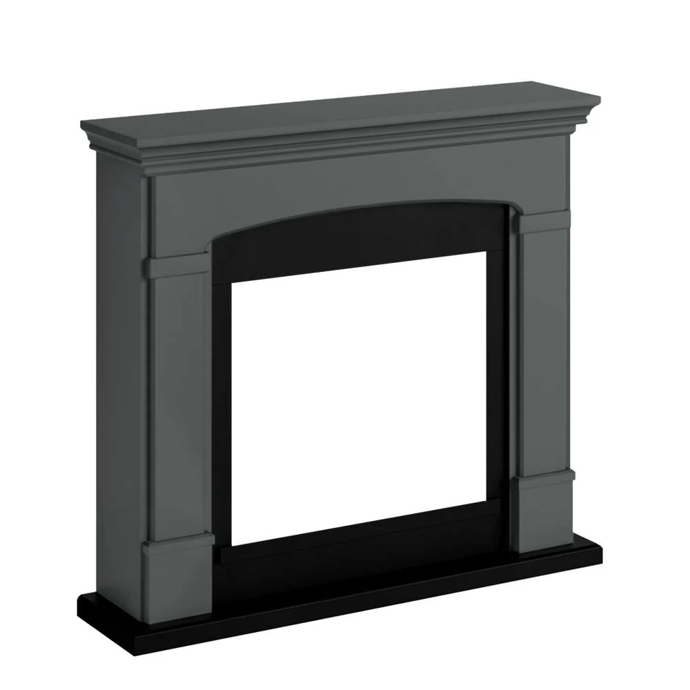 Helmi Fireplace Frame, Solid Grey
