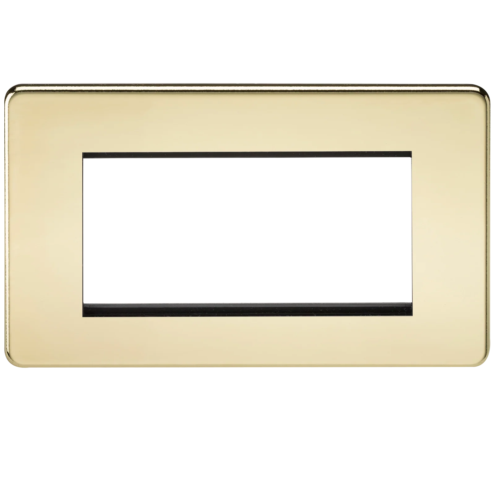 Screwless 4G Modular Faceplate – Polished Brass