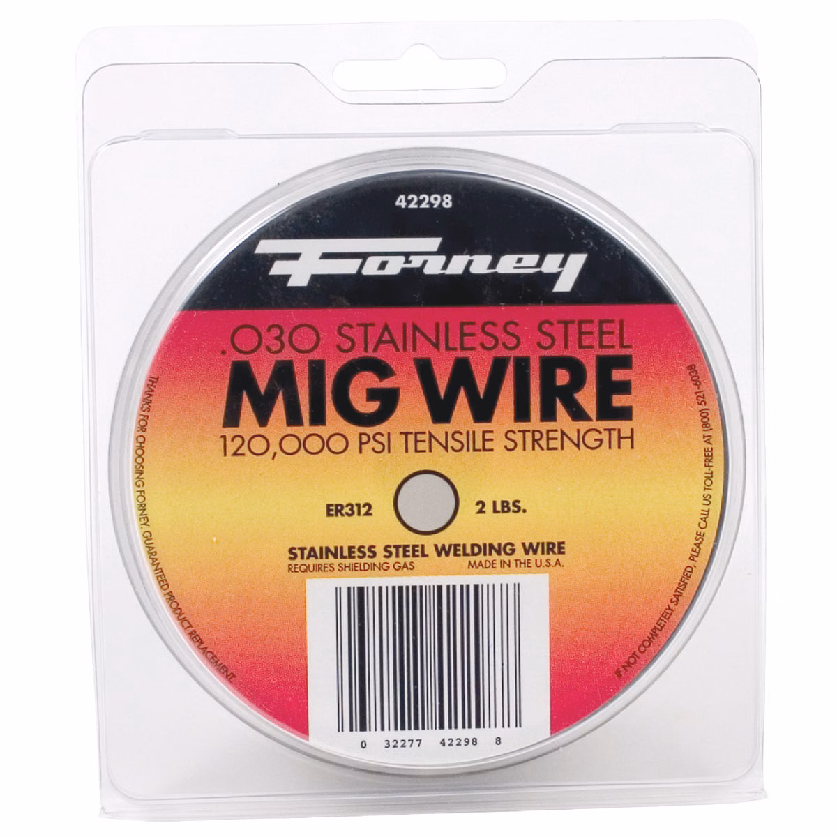 Forney ER308 Stainless Mig Wire, 0.030 In., 2 Lb.