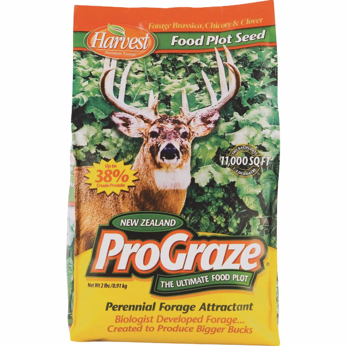 Evolved Harvest Pro Graze 2 Lb. 11,000 Sq. Ft. Coverage Area Brassica, Chicory, & Clover Perennial Deer Forage