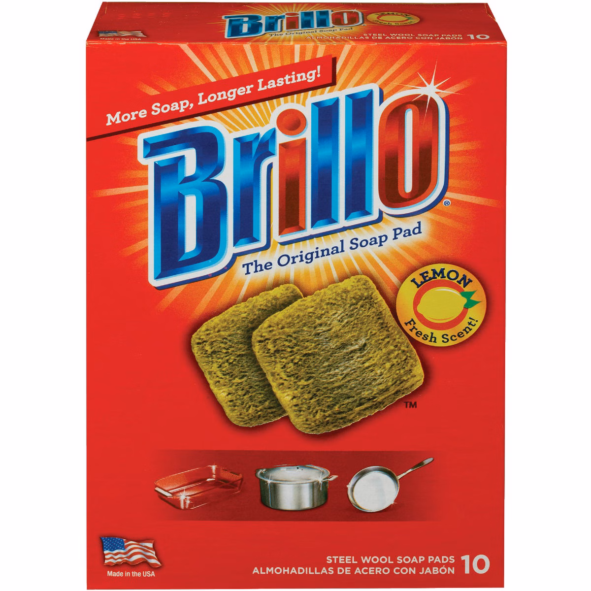 Brillo Lemon Steel Wool Scouring Pad (10 Count)