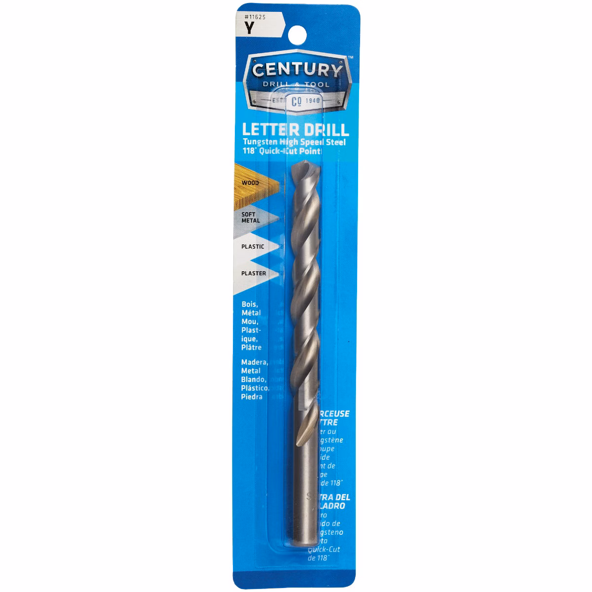 Century Drill & Tool Letter Y Tungsten High Speed Steel Quick-Cut Point Drill Bit