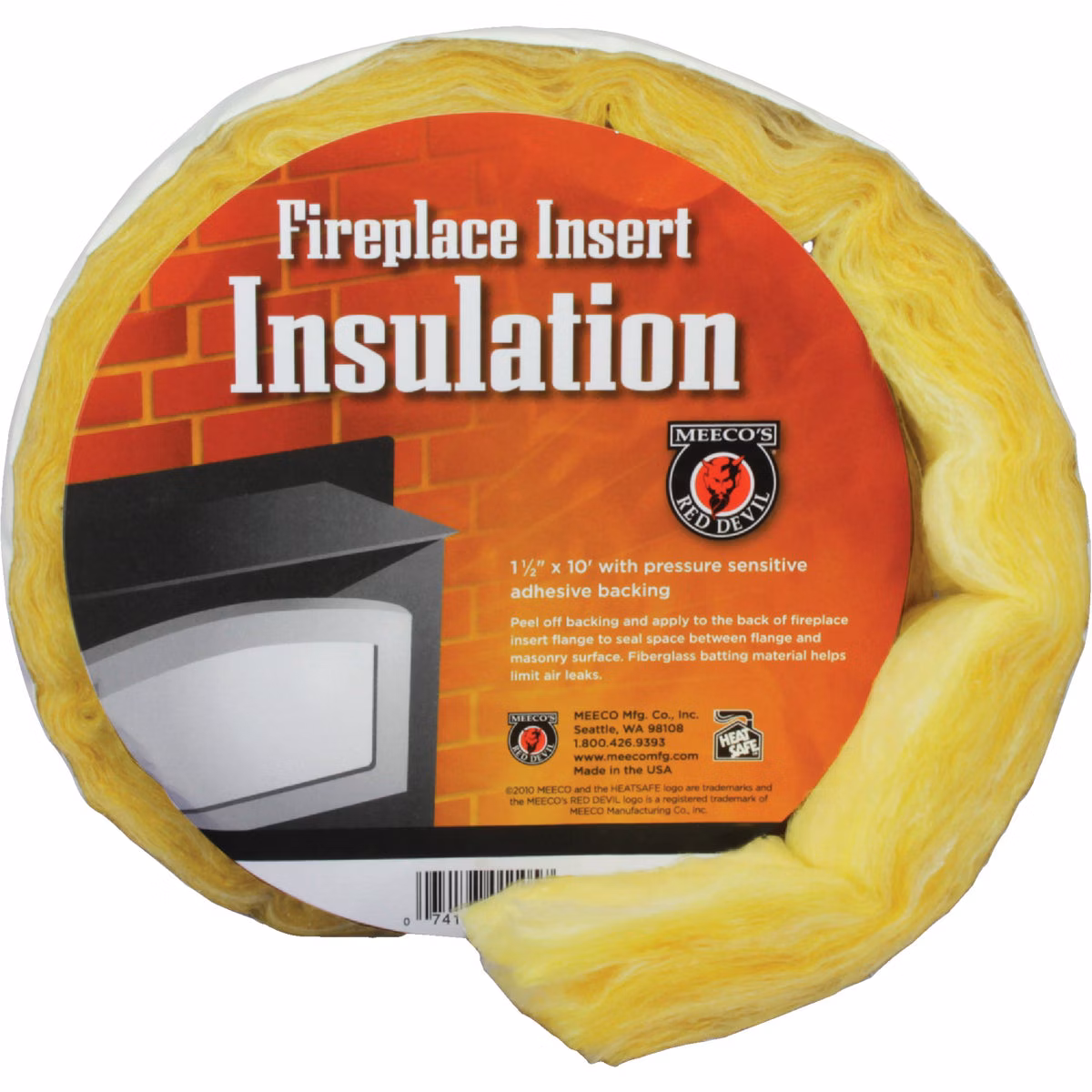 Meeco's Red Devil 1-1/2 In. x 10 Ft. Fiberglass Fireplace Insert Insulation