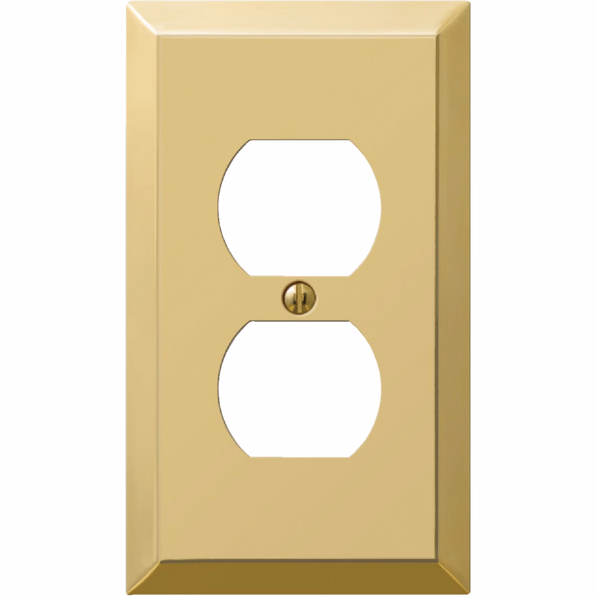 Amerelle 1-Gang Stamped Steel Outlet Wall Plate, Polished Brass