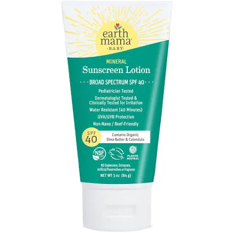 Earth Mama Organics – Baby Mineral Sunscreen Lotion – SPF 40