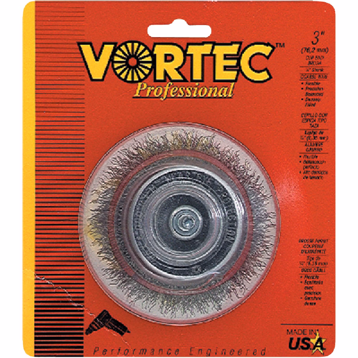 Weiler Vortec 3 In. Professional Shank-Mounted Drill-Mounted Wire Brush