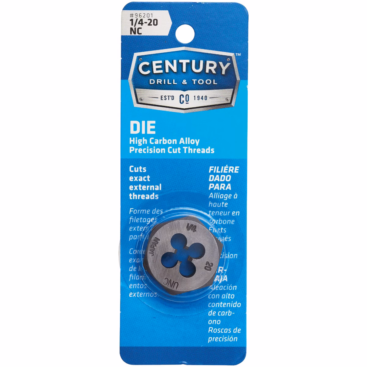 Century Drill & Tool 1/4-20 National Coarse 1 In. Across Flats Fractional Hexagon Die