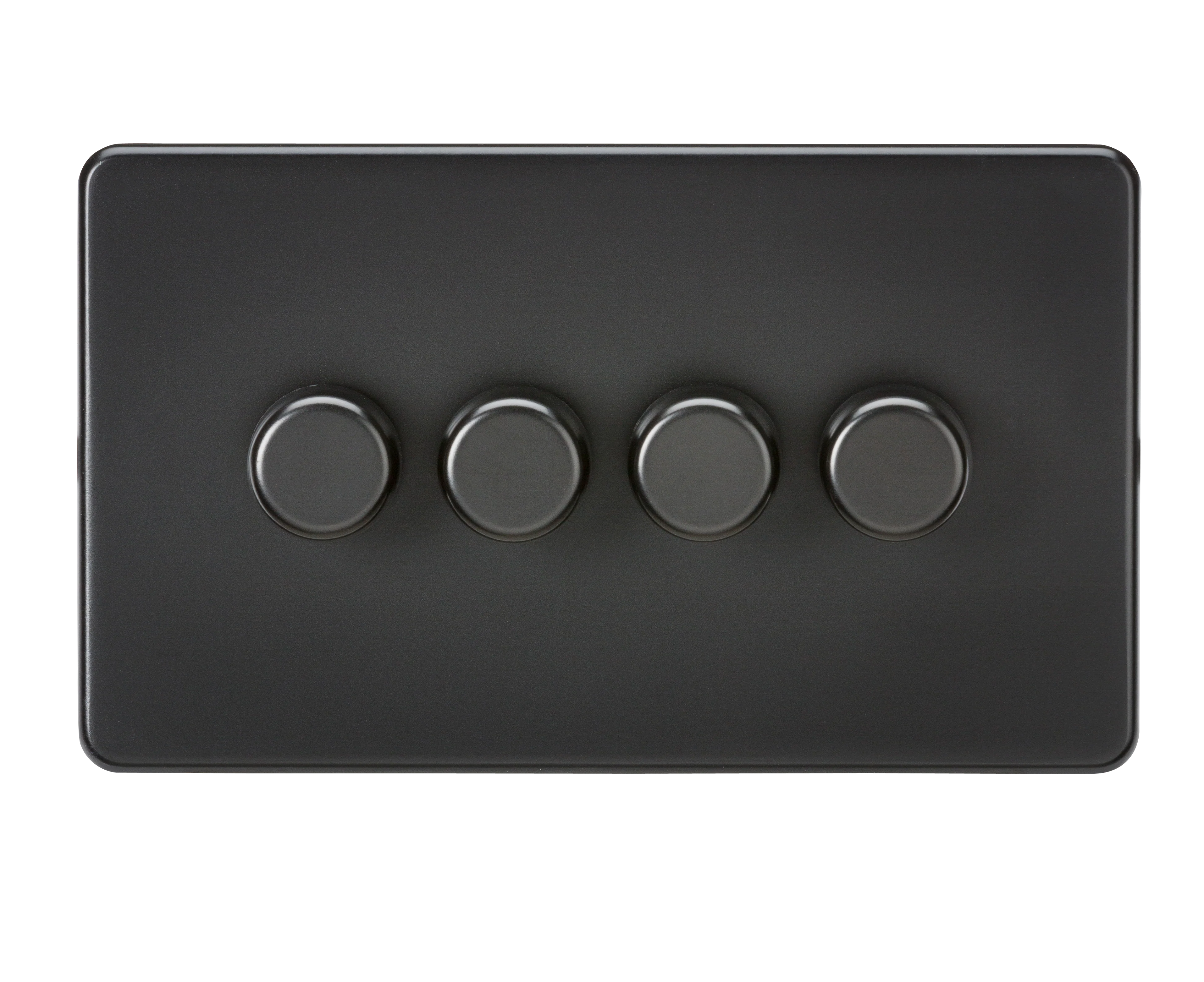 Screwless 4G 2-way 10-200W (5-150W LED) trailing edge dimmer – Matt Black