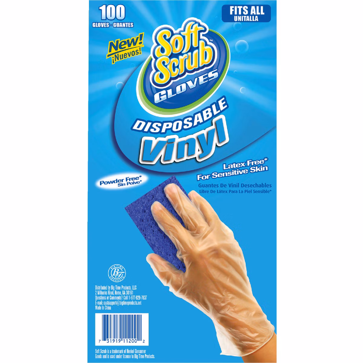 Soft Scrub 1 Size Fits All Vinyl Disposable Glove (100-Pack)