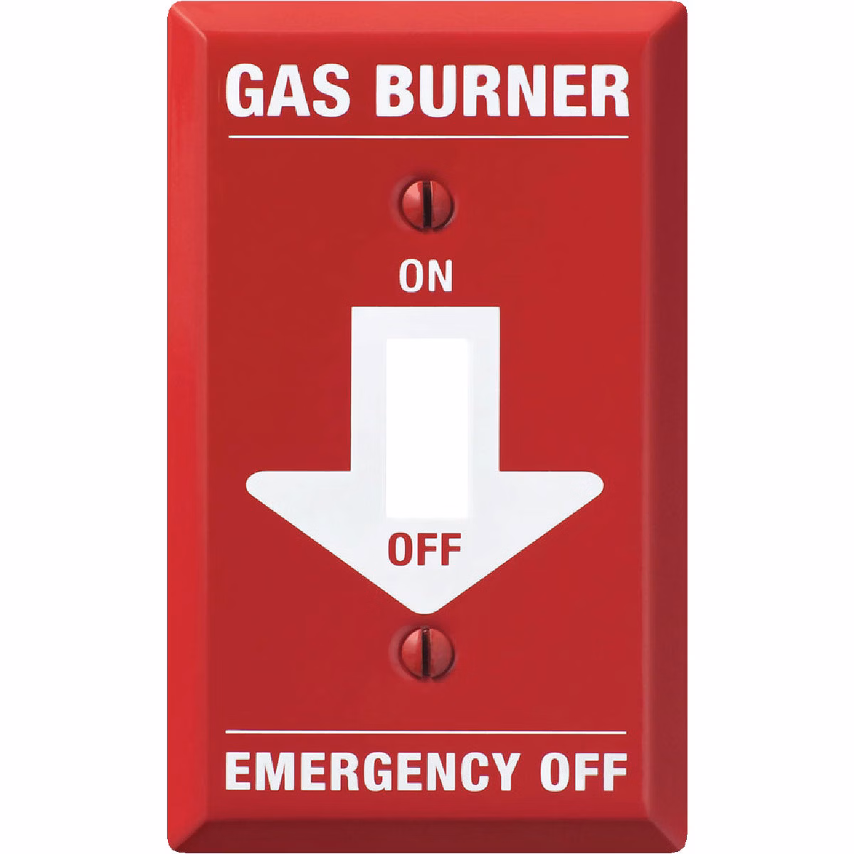 Amerelle PRO 1-Gang Red Stamped Steel Emergency Gas Burner Toggle Switch Wall Plate