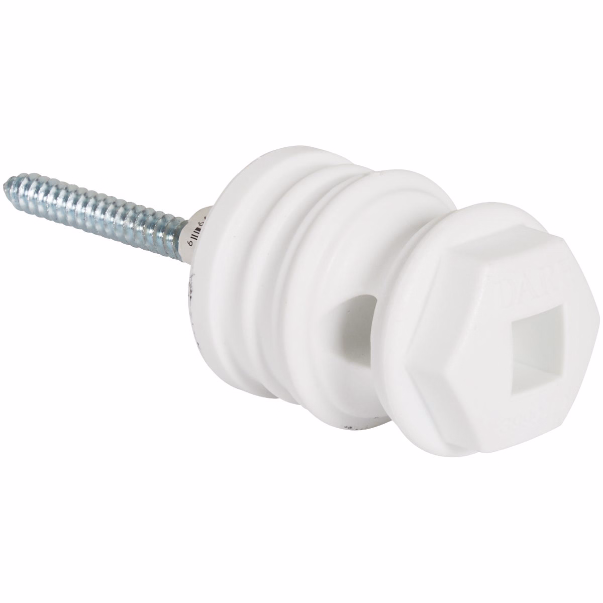 Dare Screw-On White Polyethylene Hex Head Electric Fence Insulator
