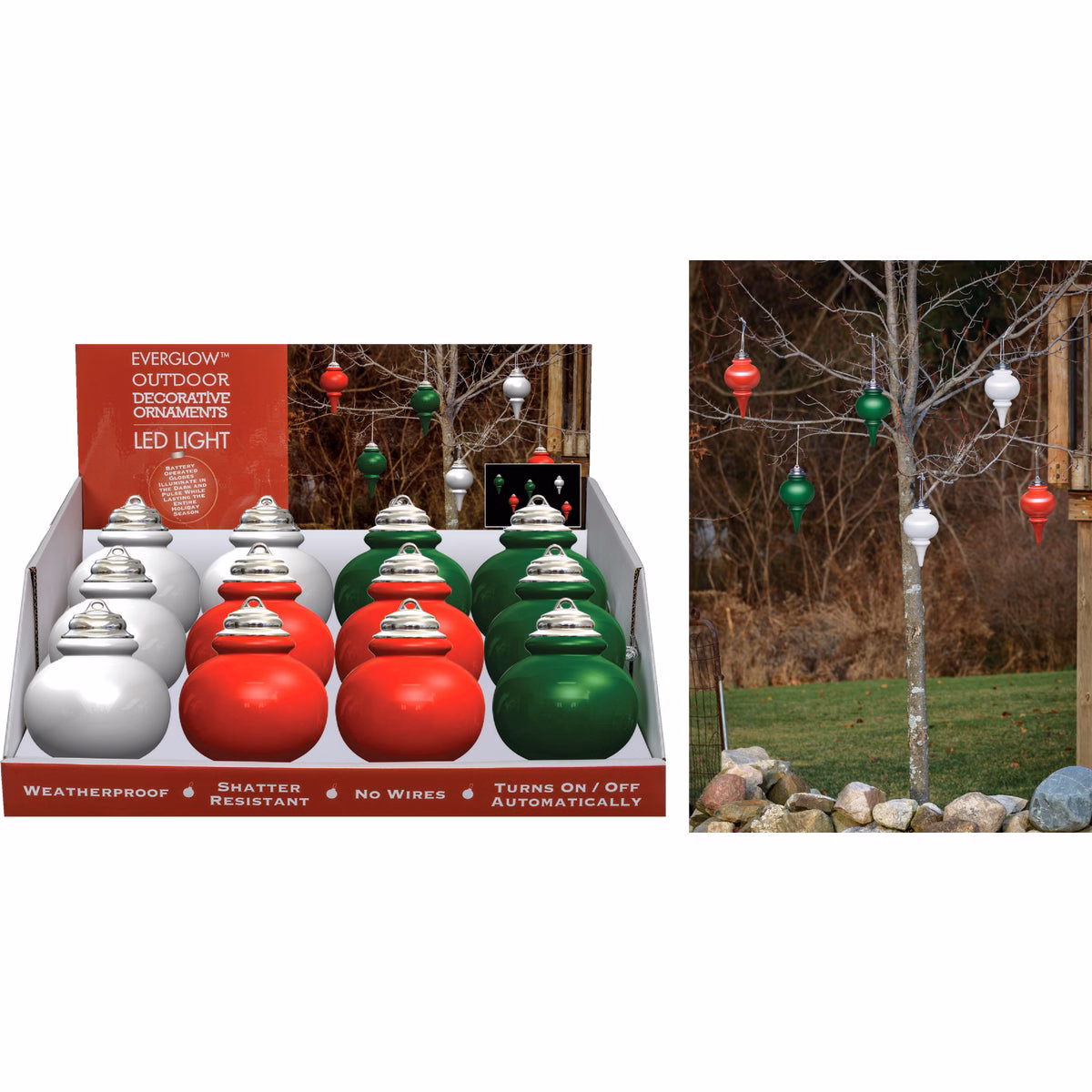 Xodus 9 In. Shatter Resistant LED Outdoor Finial Christmas Ornament