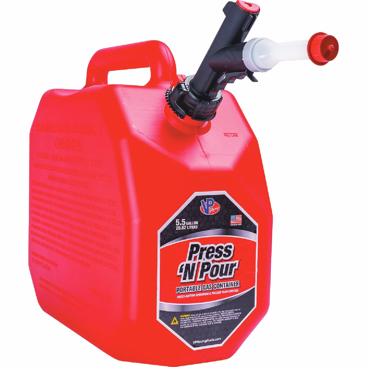 VP Racing Press 'N Pour 5.5 Gal. Red Gas Can