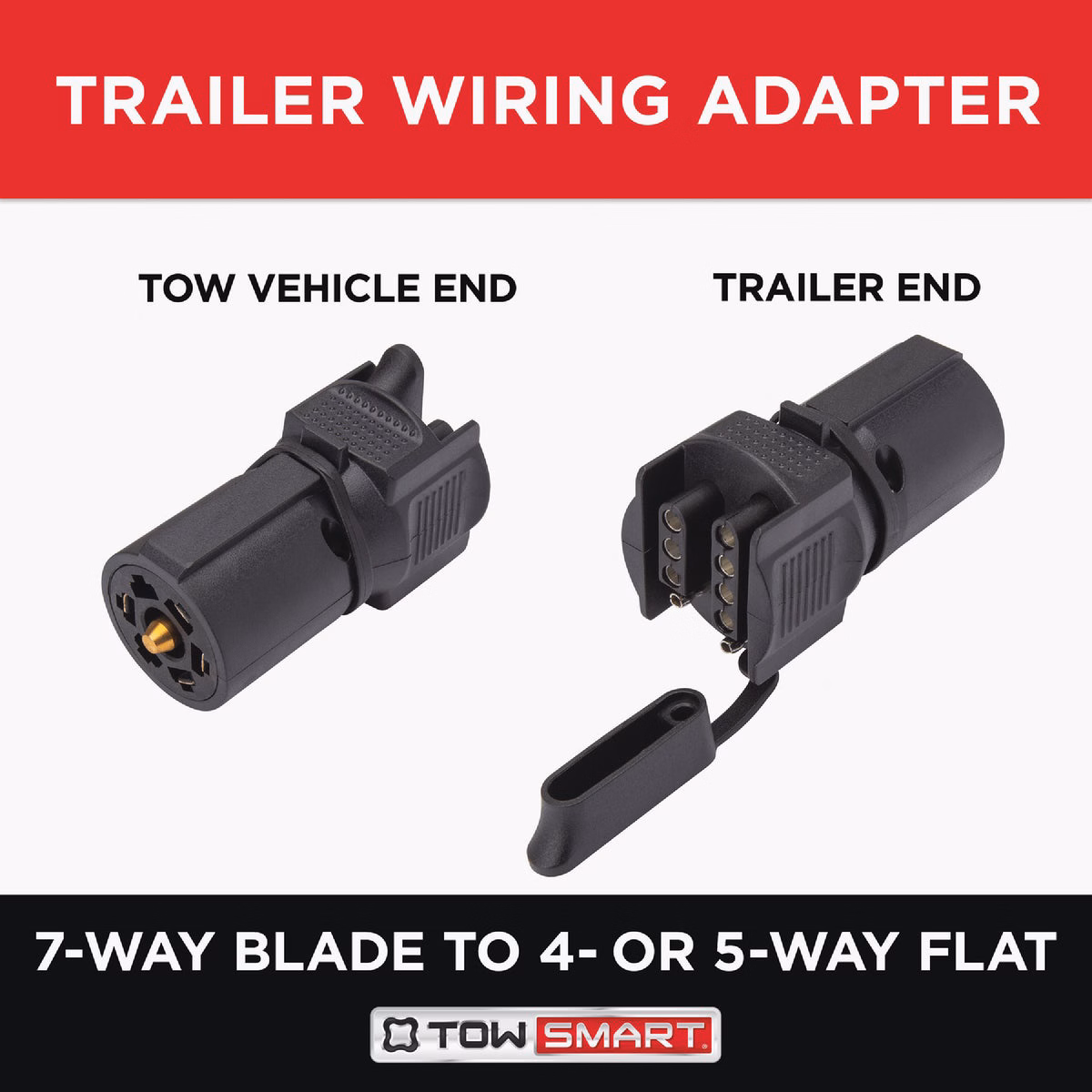 TowSmart 7-Way Blade To 4-Way Or 5-Way Flat Trailer Wiring Adapter