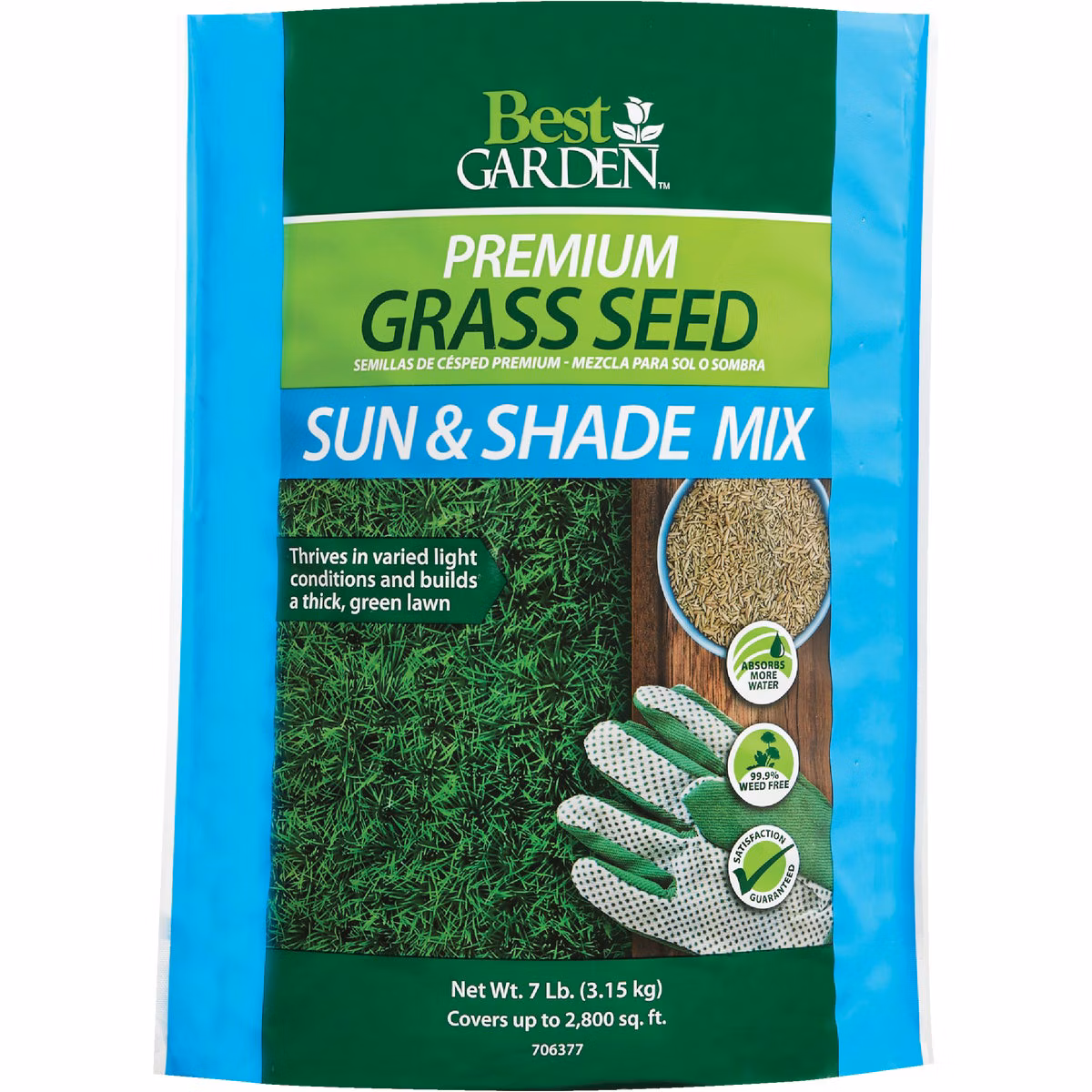 Best Garden 7 Lb. 2500 Sq. Ft. Coverage Sun & Shade Grass Seed