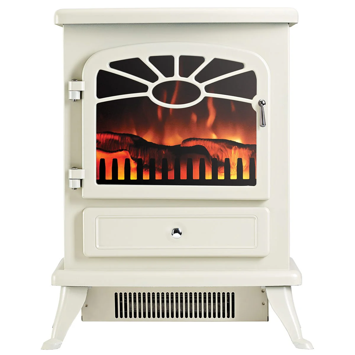 ES2000 Electric Stove with Log Flame Effect – Cream