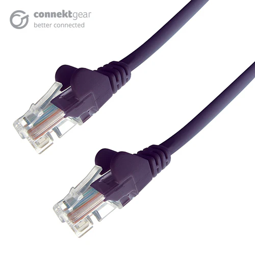 0.3m RJ45 CAT6 UTP Stranded Flush Moulded LS0H Network Cable – 24AWG – Purple