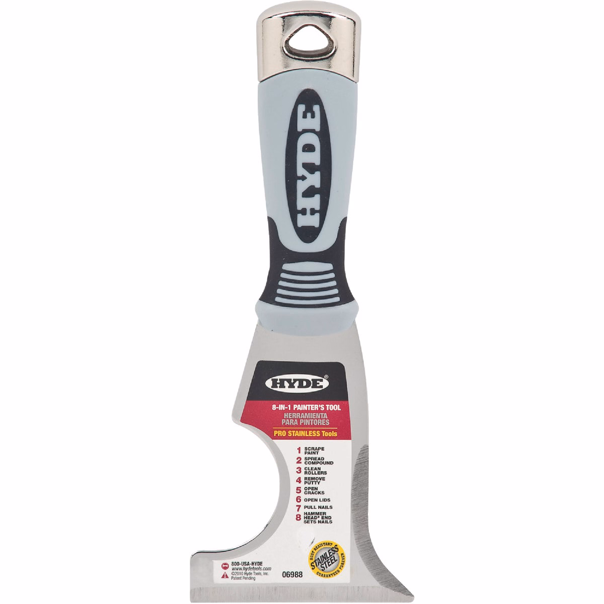 Hyde Pro Stainless 8-In-1 Multi-Purpose Painter's Tool