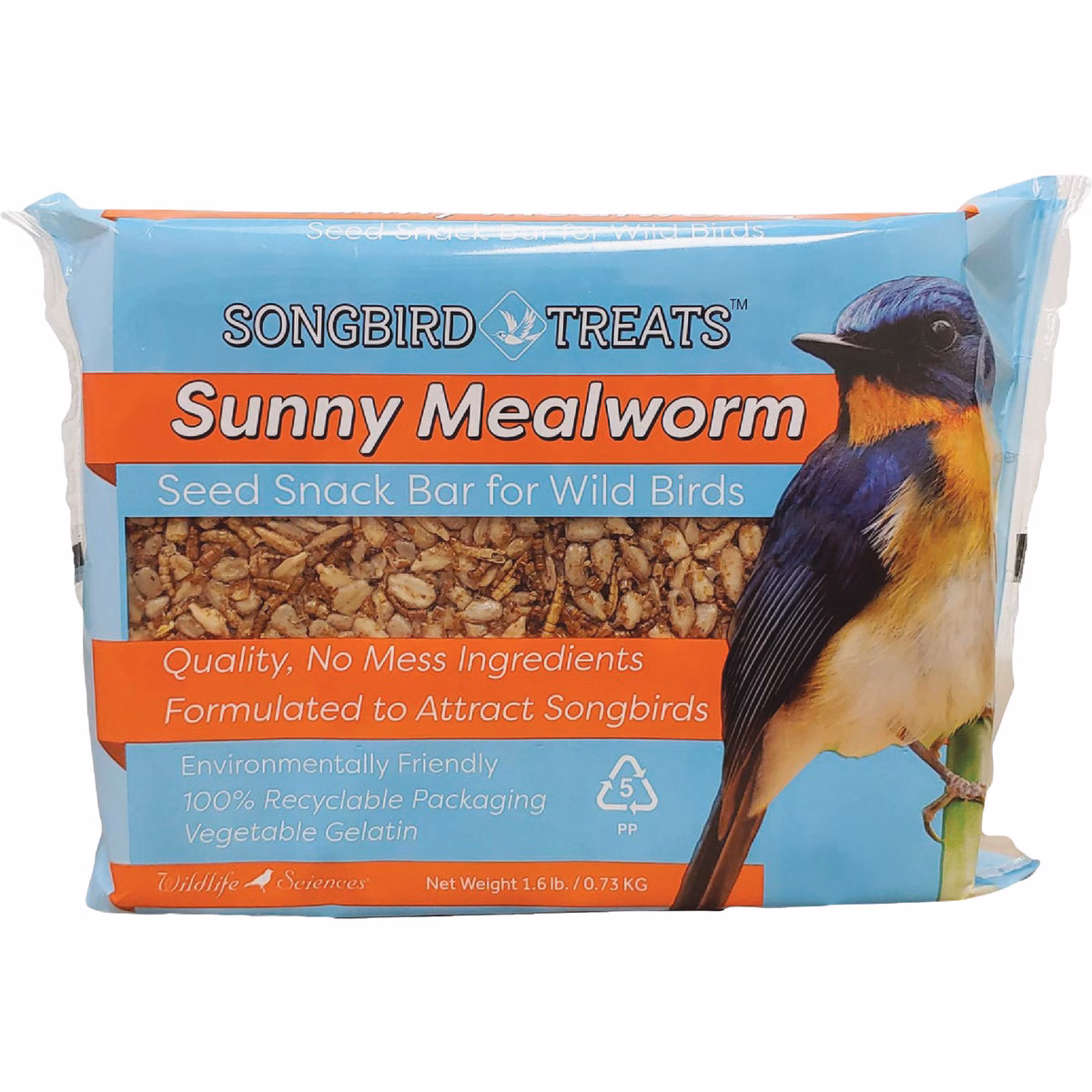 Wildlife Sciences Songbird Treats 1.6 Lb. Sunny Mealworm Seed Snack Bar
