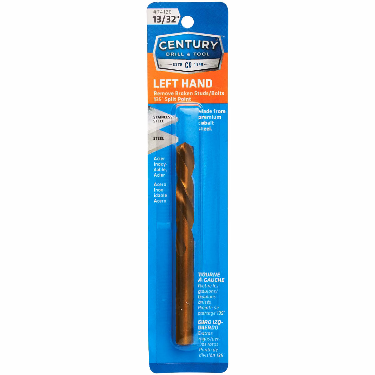 Century Drill & Tool 13/32 In. Cobalt Steel Left Hand Drill Bit