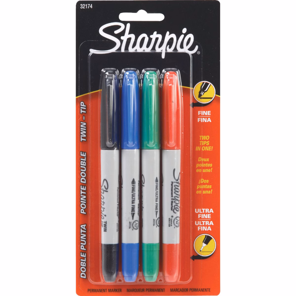 Sharpie Assorted Color Fine & Ultra Fine Twin Tip Permanent Marker (4-Pack)