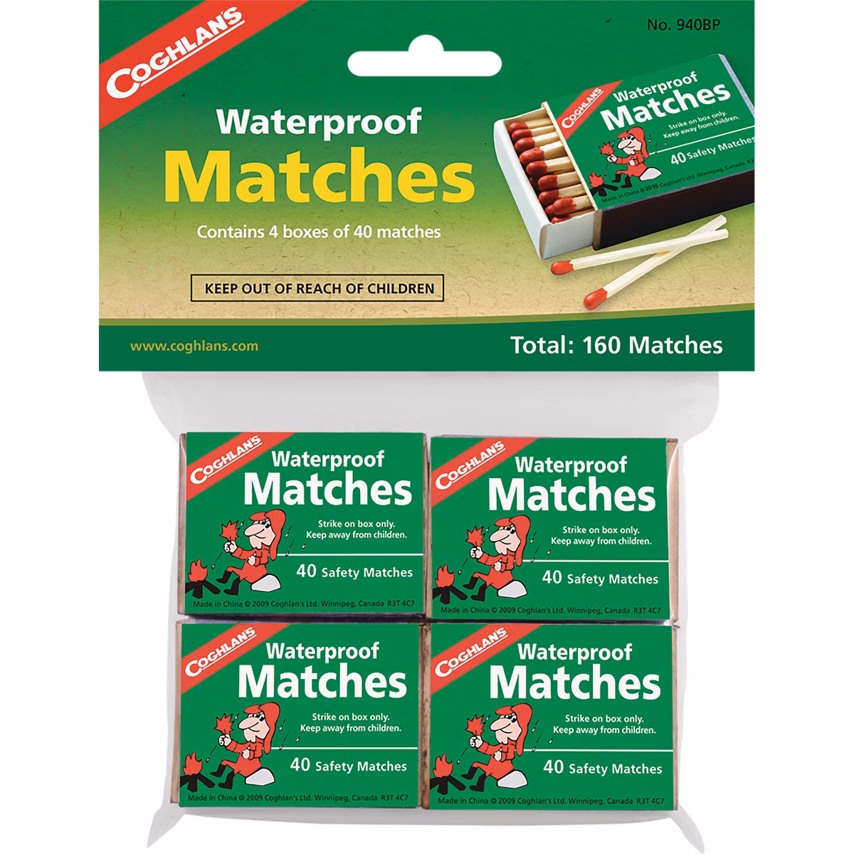 Coghlans Waterproof Matches (4-Pack)