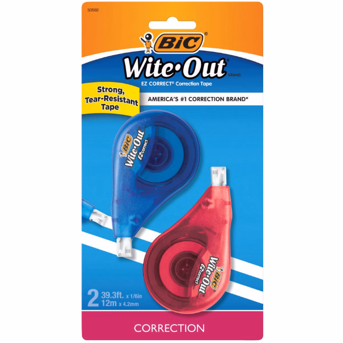 Bic Wite Out EZ Correct 39.3 Ft. White Correction Tape (2 Pack)