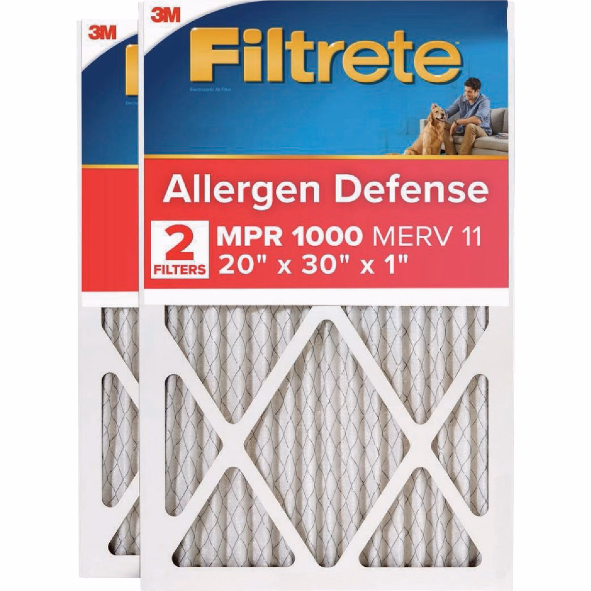 3M Filtrete Allergen Defense 20 In. x 30 In. x 1 In. Electrostatic Air Conditioner Filter