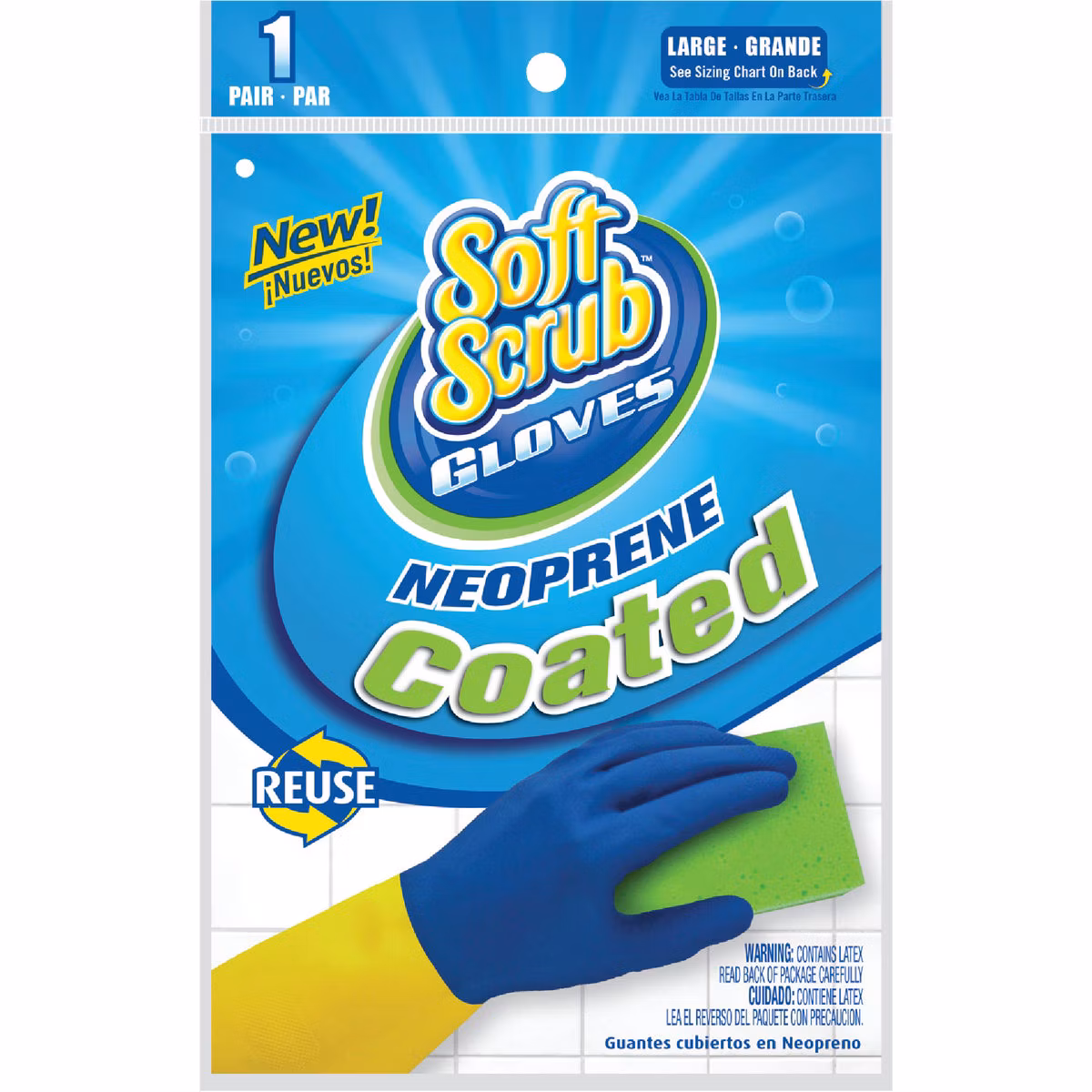 Soft Scrub Large Neoprene Coated Latex Rubber Glove