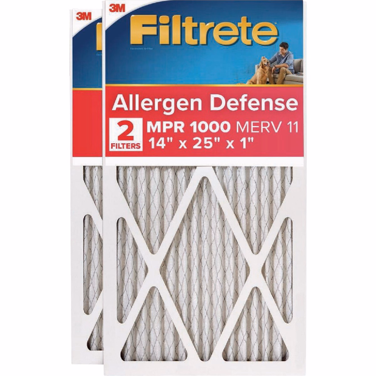 3M Filtrete Allergen Defense 14 In. x 25 In. x 1 In. Electrostatic Air Conditoner Filter
