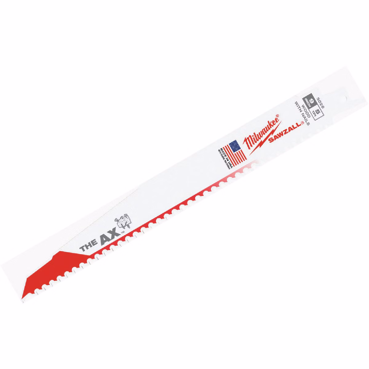 Milwaukee SAWZALL The AX 9 In. 5 TPI Wood with Nails Demolition Reciprocating Saw Blade (Bulk)