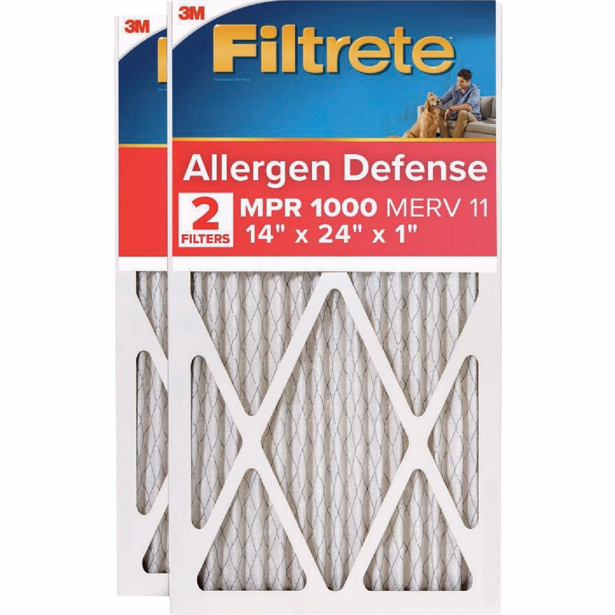 3M Filtrete Allergen Defense 14 In. x 24 In. x 1 In. Electrostatic Air Conditioner Filter