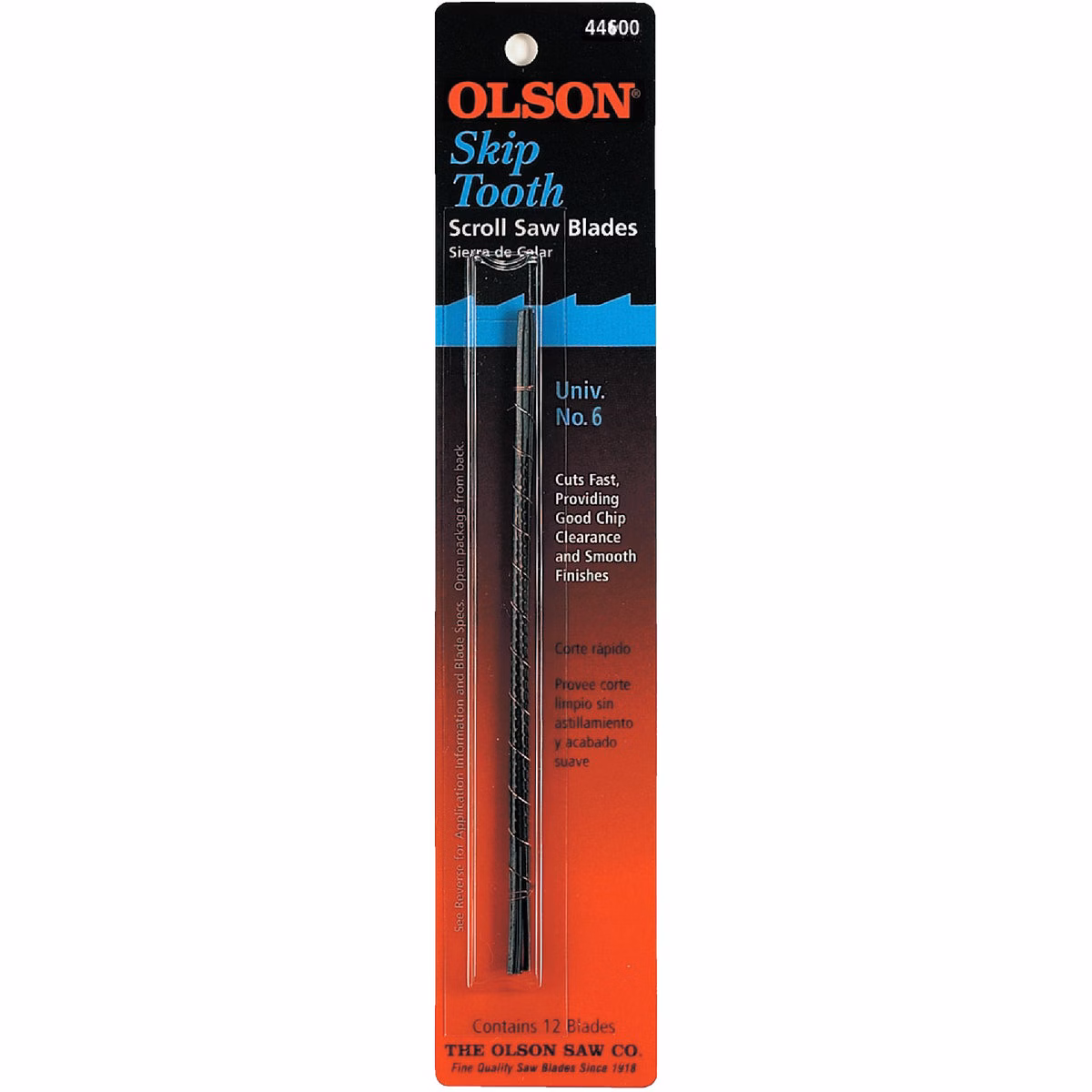 Olson 11TPI Skip Tooth Plain End Scroll Saw Blade (12 Count)