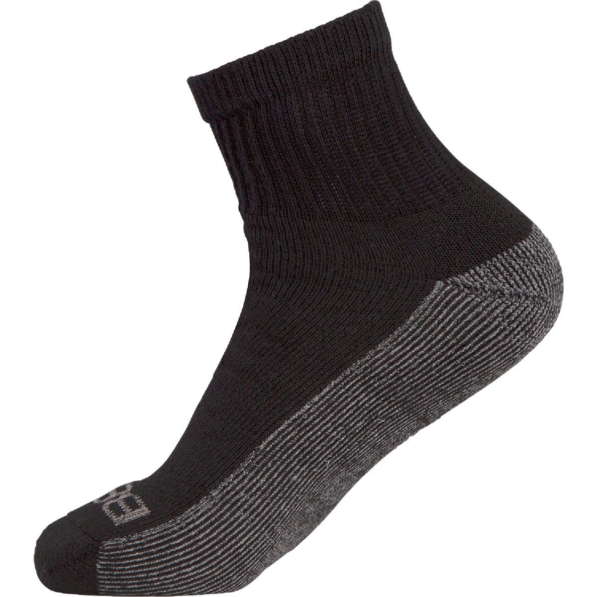 Berne Men's 6 to 12 Black Everyday Work Quarter Socks (3-Pack)