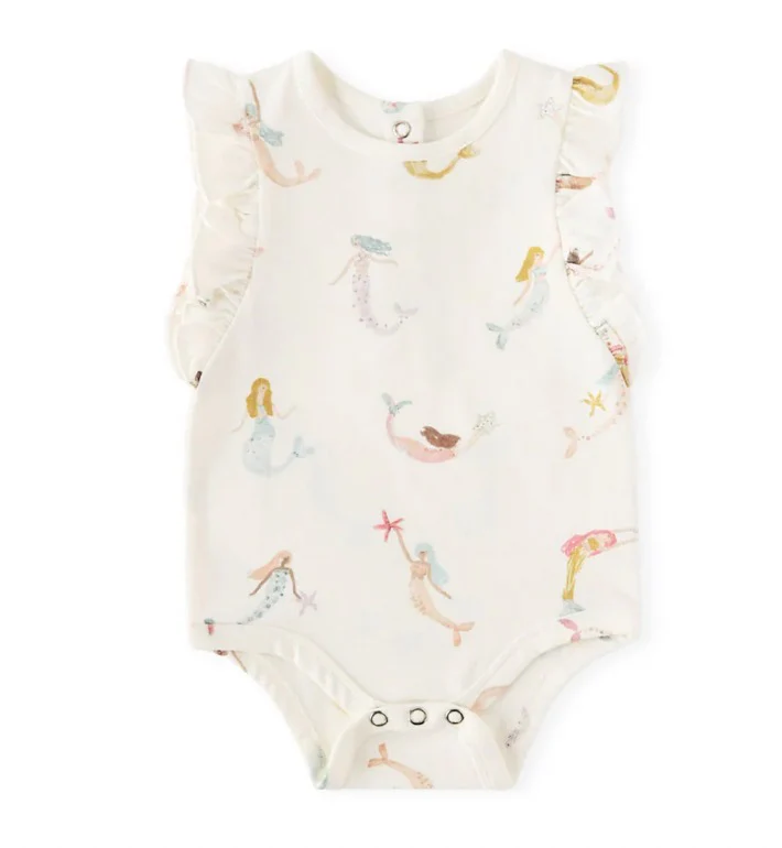 Short Sleeve Flutter One-Piece – Mermaid Melody
