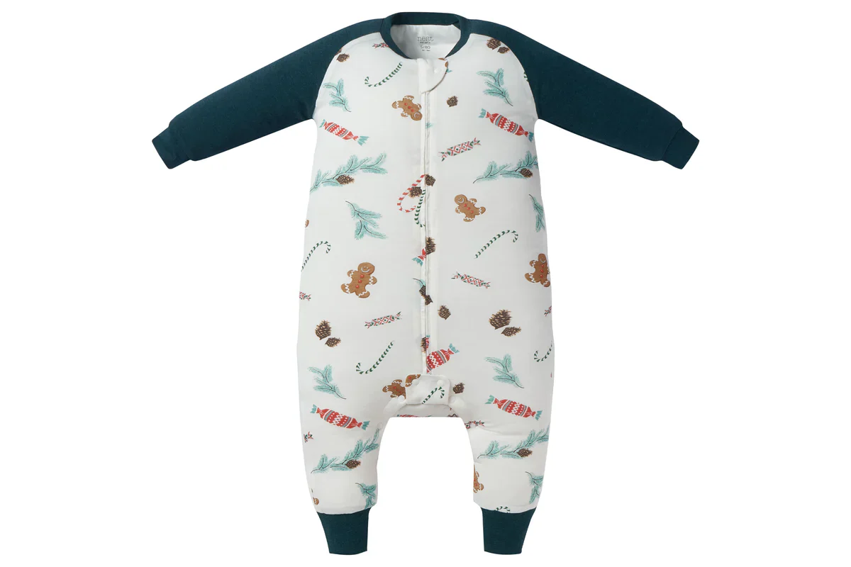 Long Sleeve Footed Sleep Bag 2.5 TOG (Bamboo Jersey) – Christmas Day!