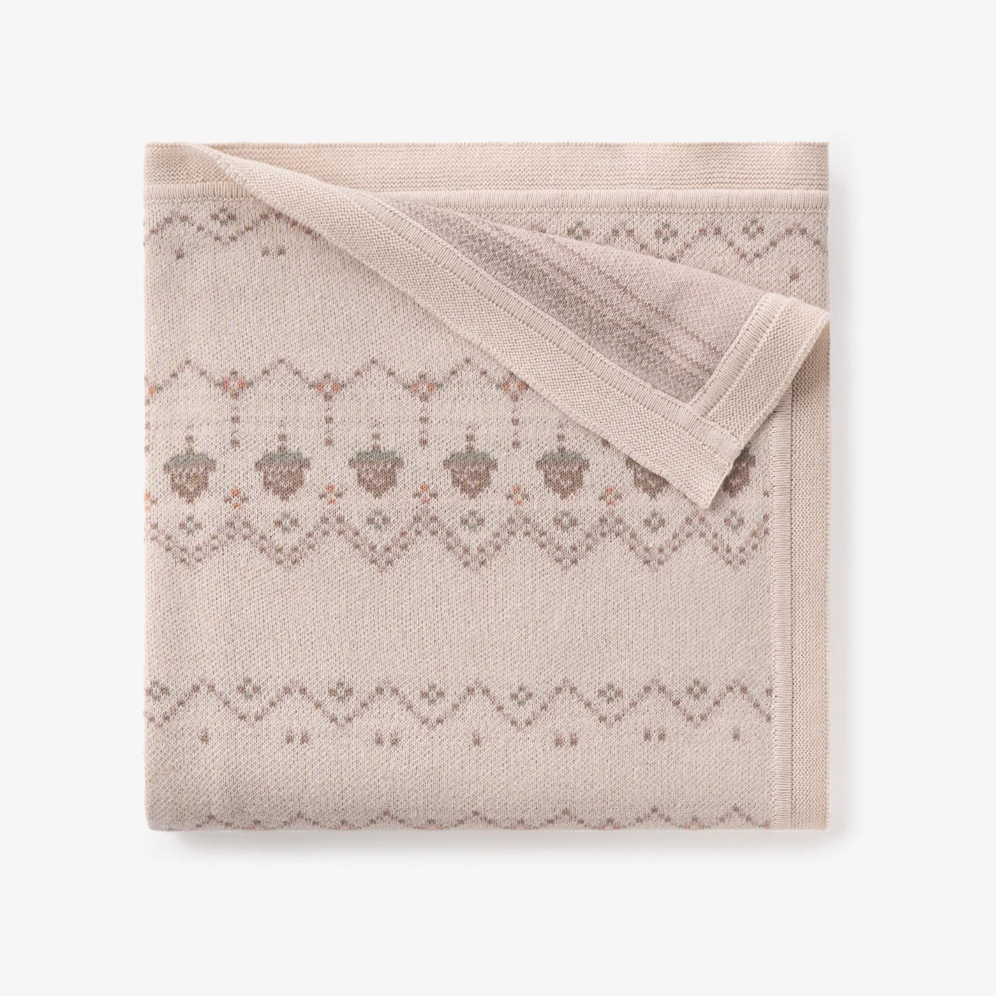 ACORN FAIRISLE KNIT BABY BLANKET