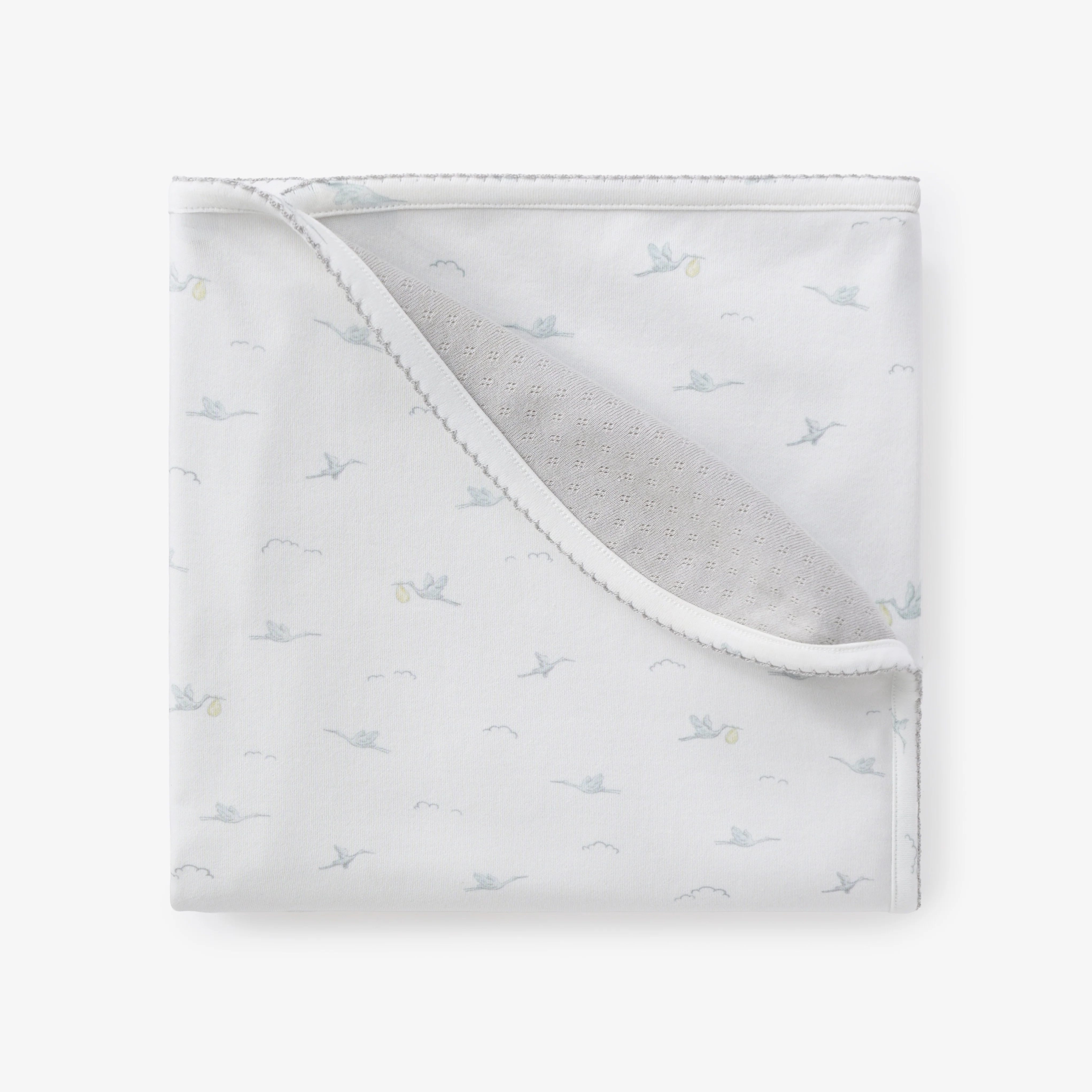 Organic Cotton Embroidered Interlock Reversible Baby Blanket