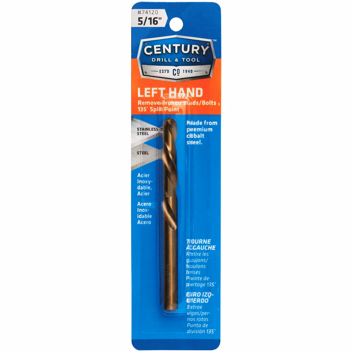 Century Drill & Tool 5/16 In. Cobalt Steel Left Hand Drill Bit