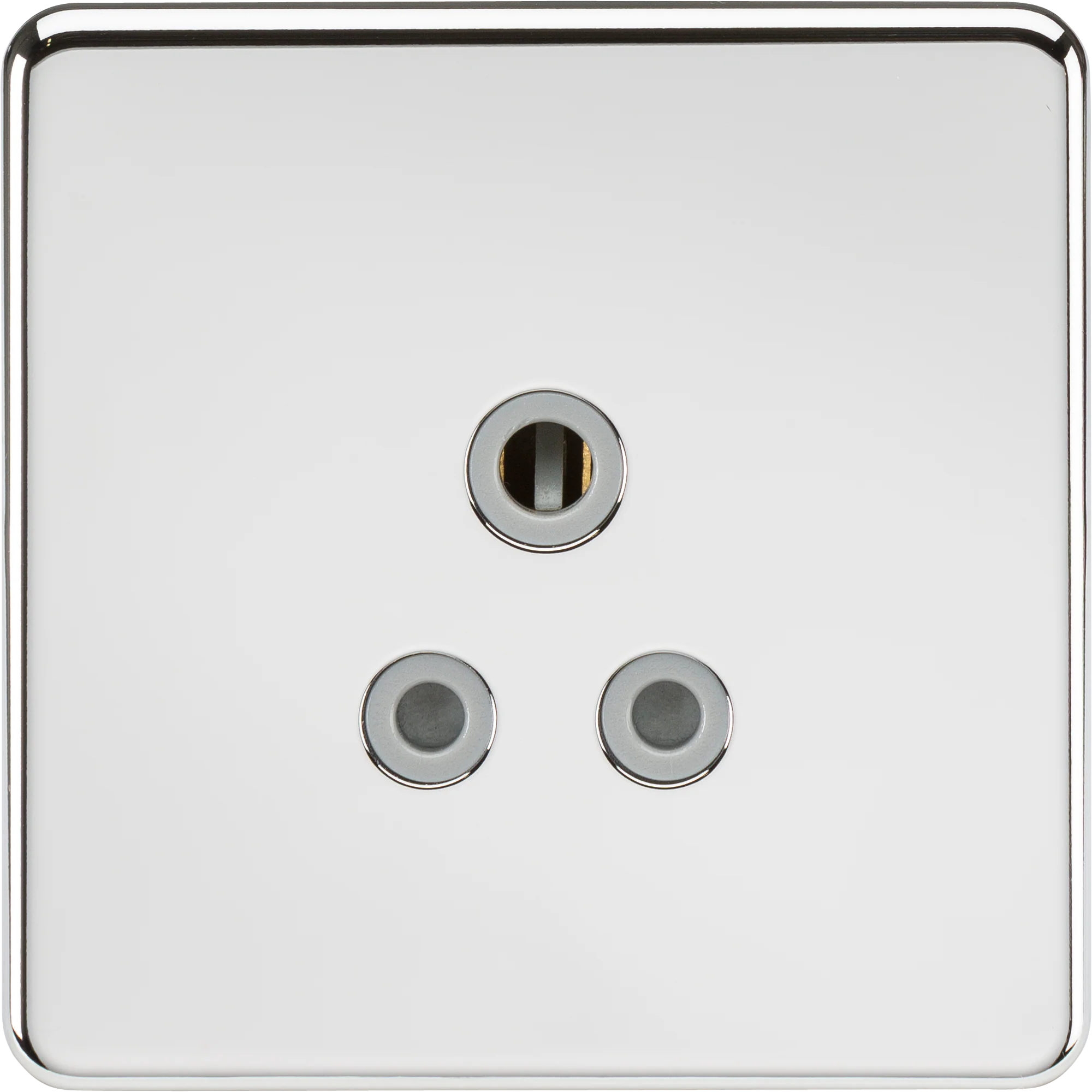 Screwless 5A Unswitched Socket – Polished Chrome with Grey Insert