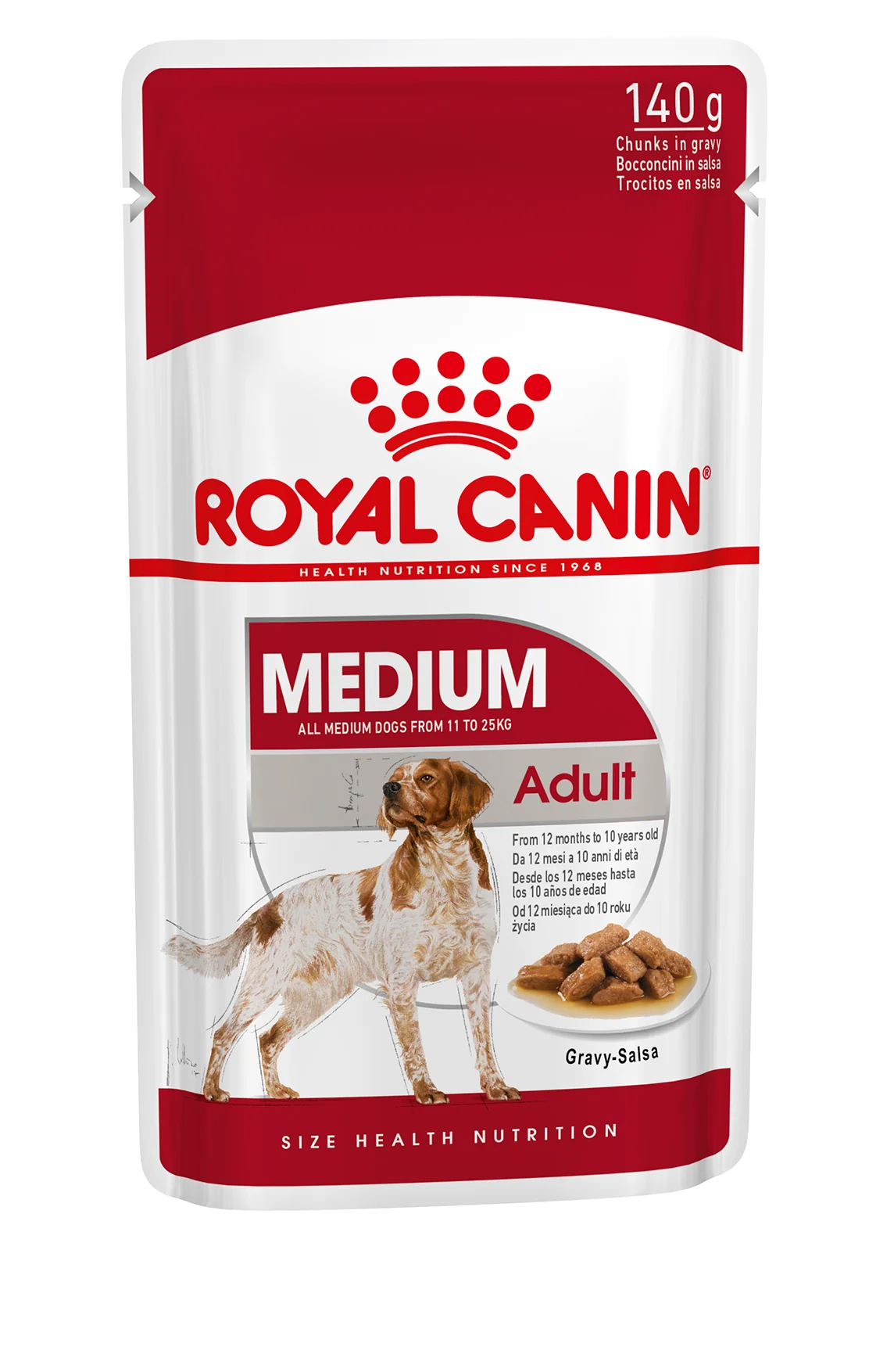 Medium Adult in Gravy Wet Dog Food, 140g x 10 Pack
