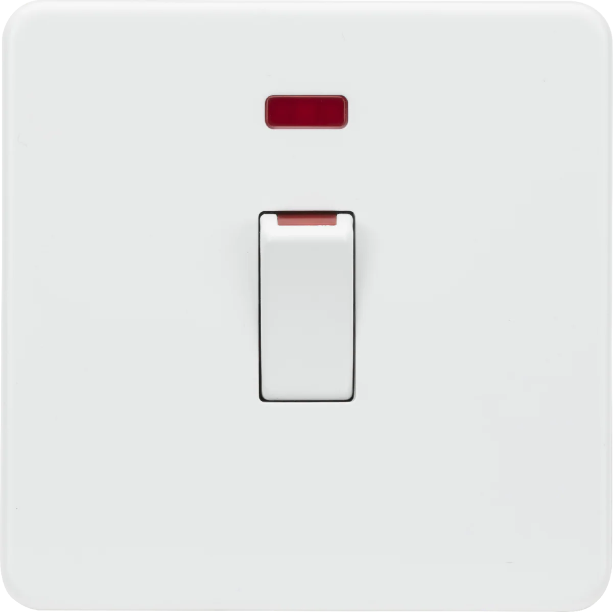 Screwless 45A 1G DP Switch with Neon, Matt White