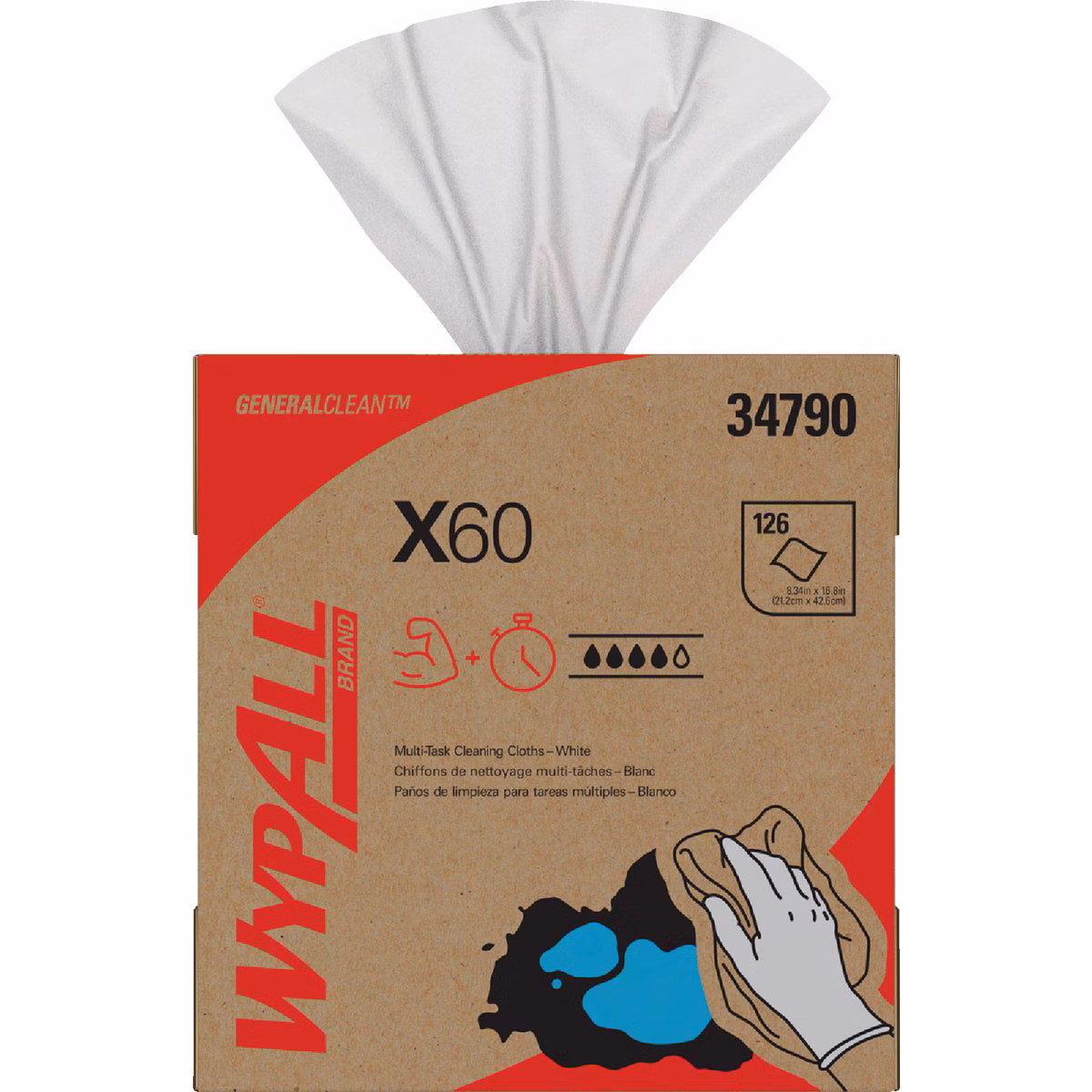 WypAll X60 White Pop-Up Teri Wiper Hand Towel (10-Count)