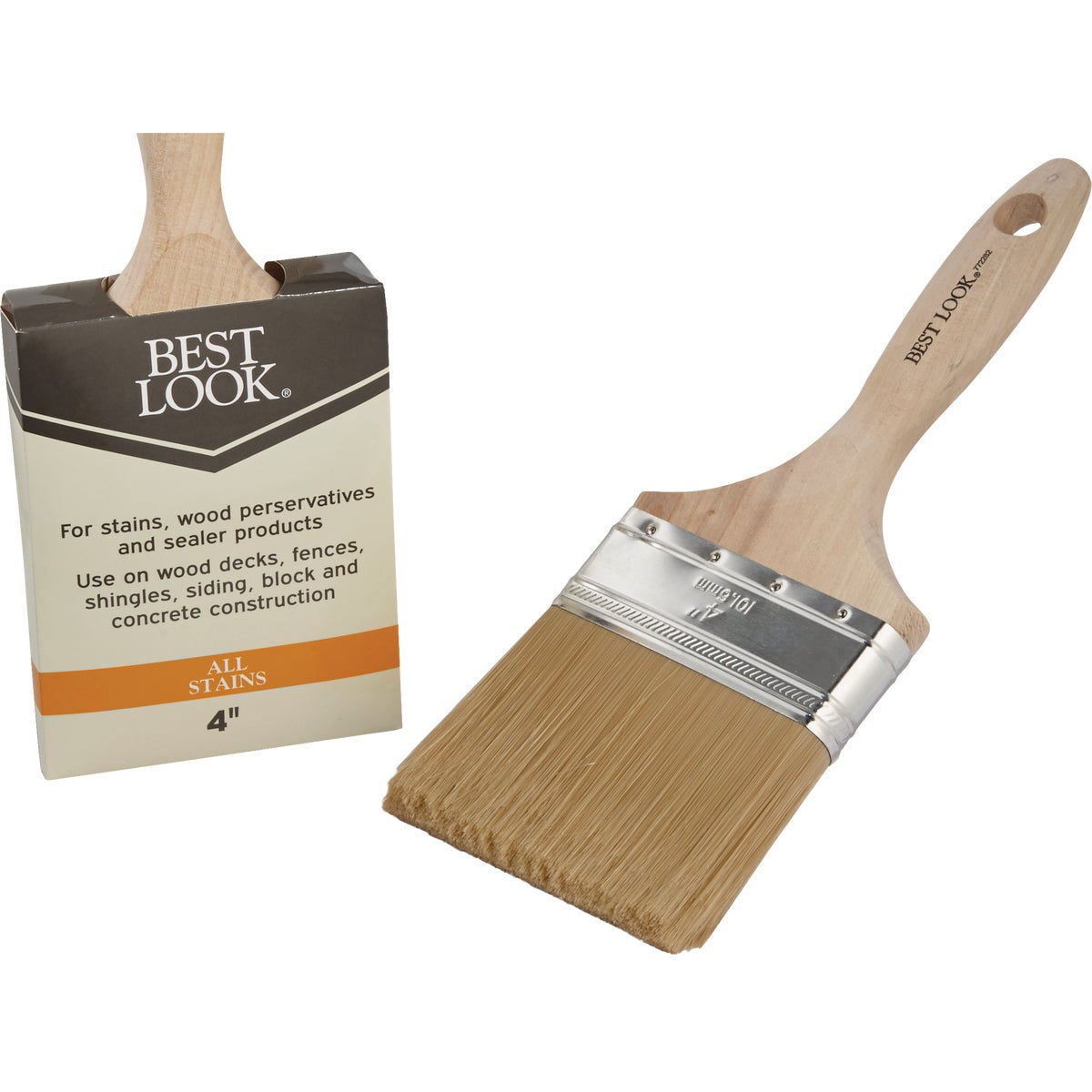 Best Look 4 In. Polyester Staining & Waterproofing Stain Brush-