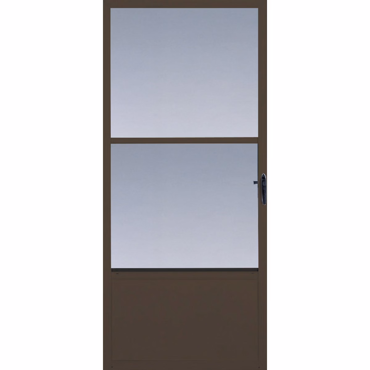 Larson Comfort-Bilt 32 In. W x 81 In. H x 1 In. Thick Brown Self-Storing Aluminum Storm Door