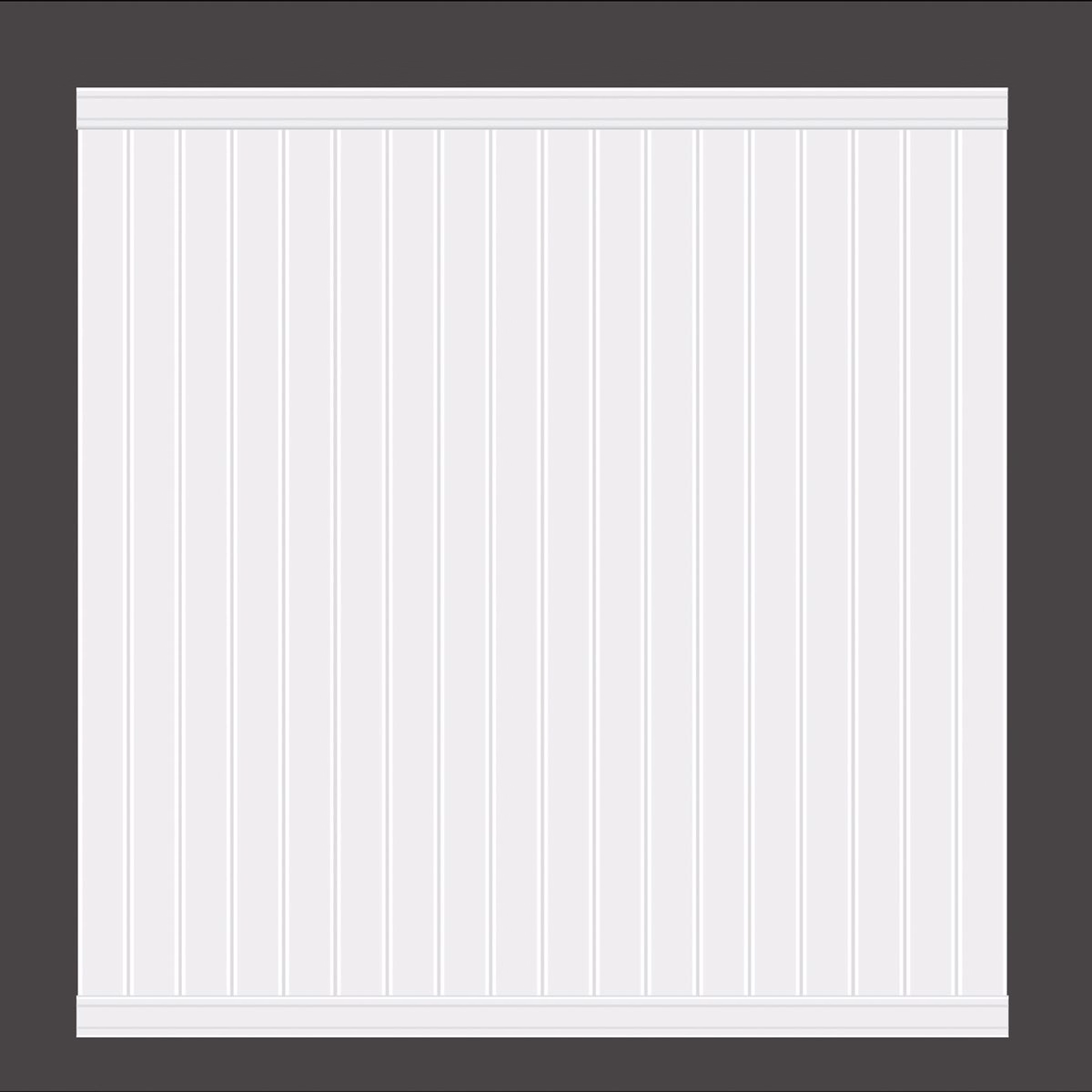 6 Ft. H. x 6 Ft. L. Standard White Vinyl Privacy Fence