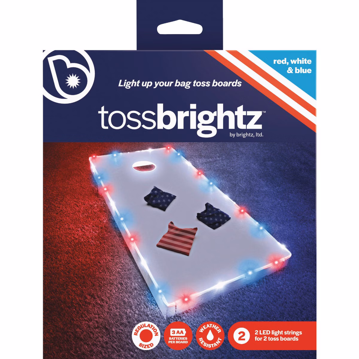 Tossbrightz 26 Ft. Patriotic LED Cornhole Lighting Kit