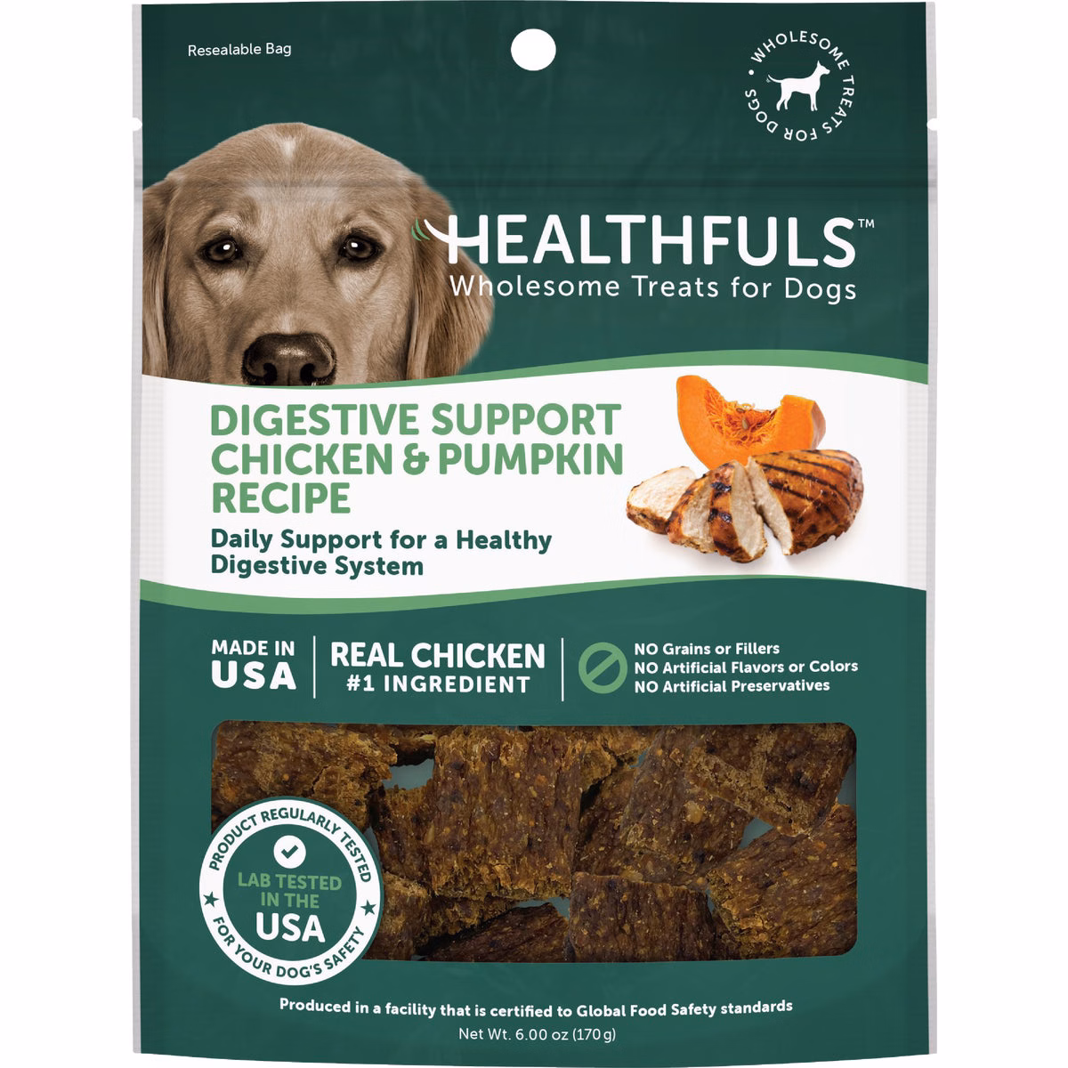 Healthfuls Digestive Support Chicken Recipe Dog Treat, 6 Oz.