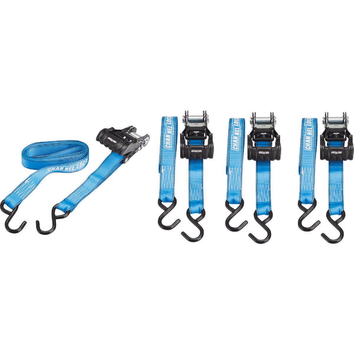 Channellock 1.25 In. x 12 Ft. Ratchet Tie Down With S Hooks (4-Pack)